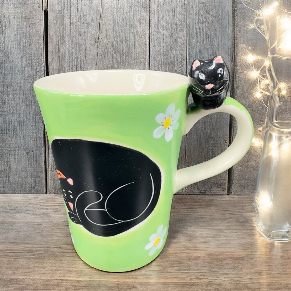 Herman Dodge & Son Homestead Collection Ceramic Kitty Cat Coffee Mug Cup Coaster - Picture 2 of 14